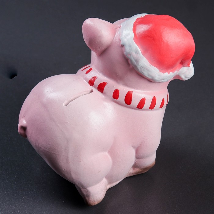 Копилка "Свинка Дед Мороз" 14х10х14см, МИКС