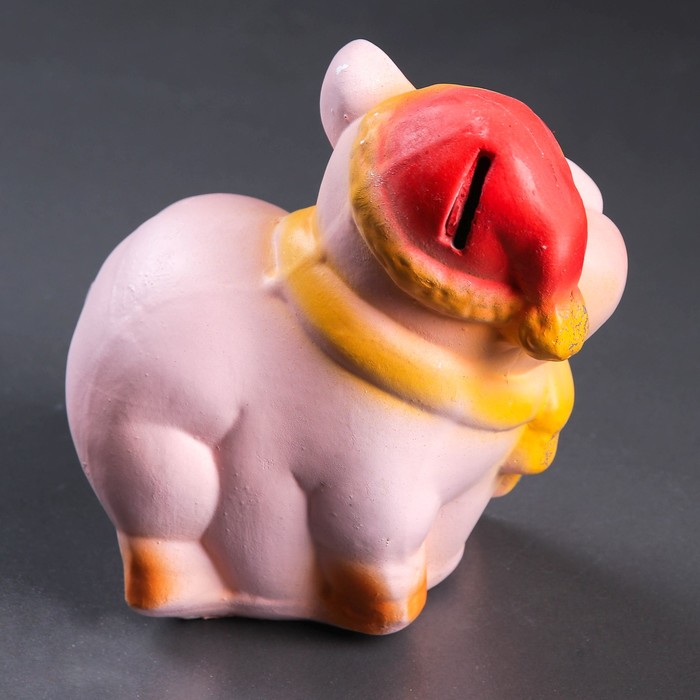 Копилка "Свинка Дед Мороз" 14х10х14см, МИКС