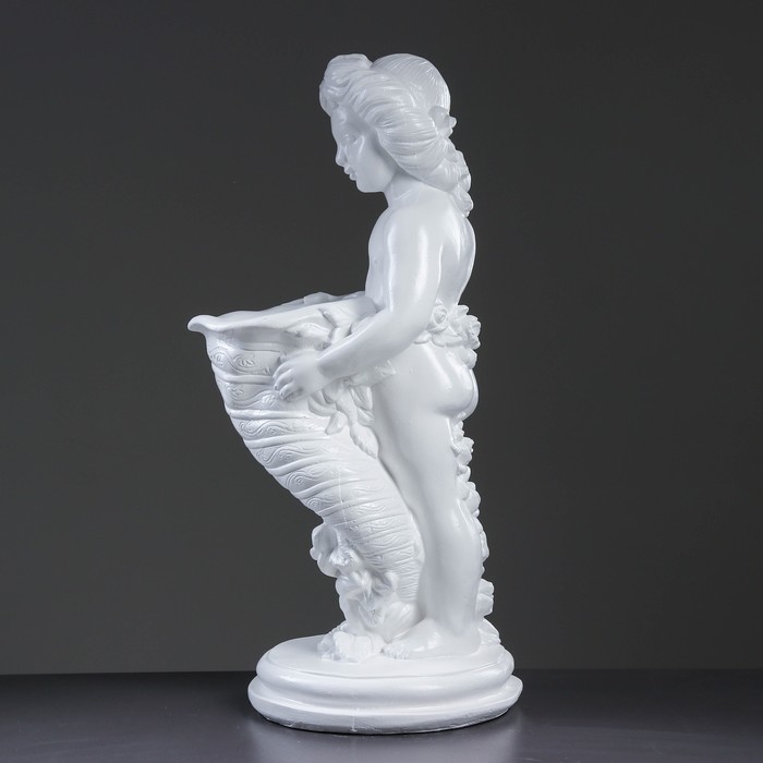 Фигура "Мальчик с рогом" 36х32х79см, белый