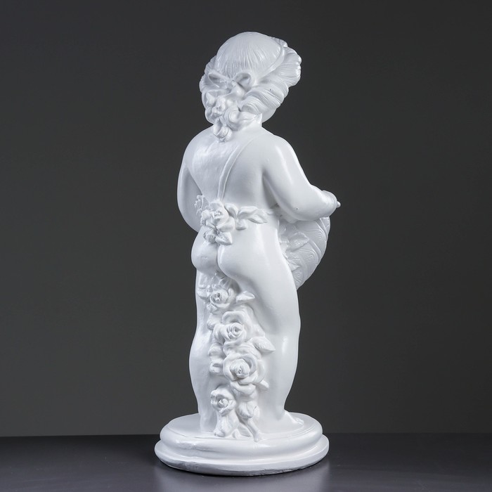 Фигура "Мальчик с рогом" 36х32х79см, белый