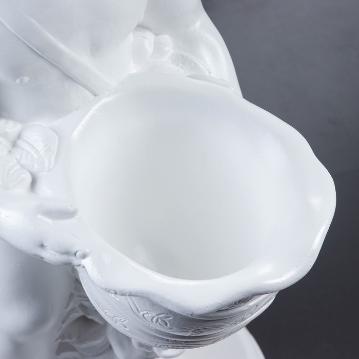 Фигура "Мальчик с рогом" 36х32х79см, белый