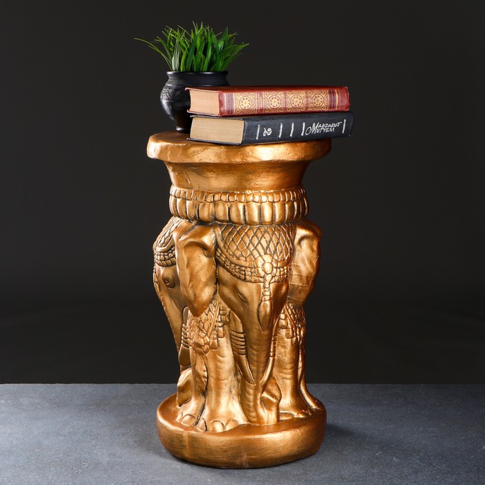 Фигура-подставка "Три слона" 28х28х50см, бронза