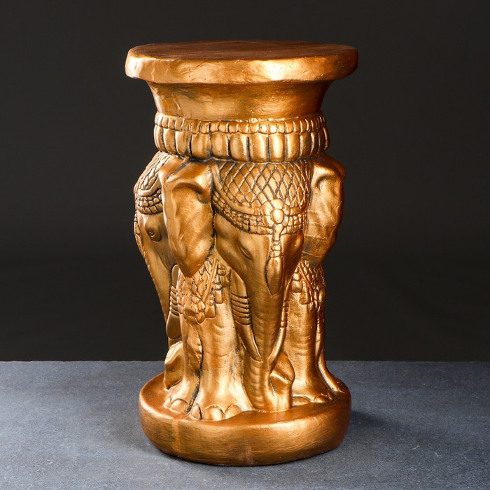 Фигура-подставка "Три слона" 28х28х50см, бронза