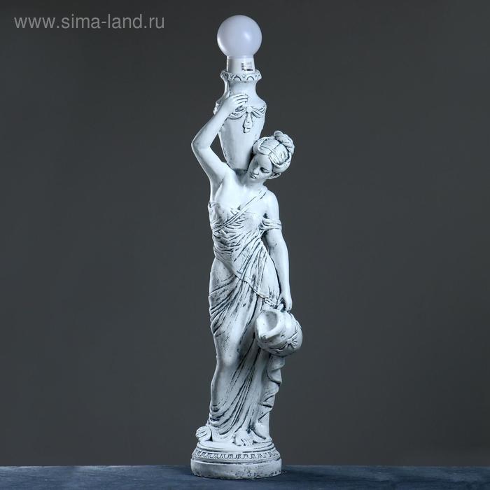 фото Лампа интерьерная "девушка с кувшином" серый камень 145см хорошие сувениры