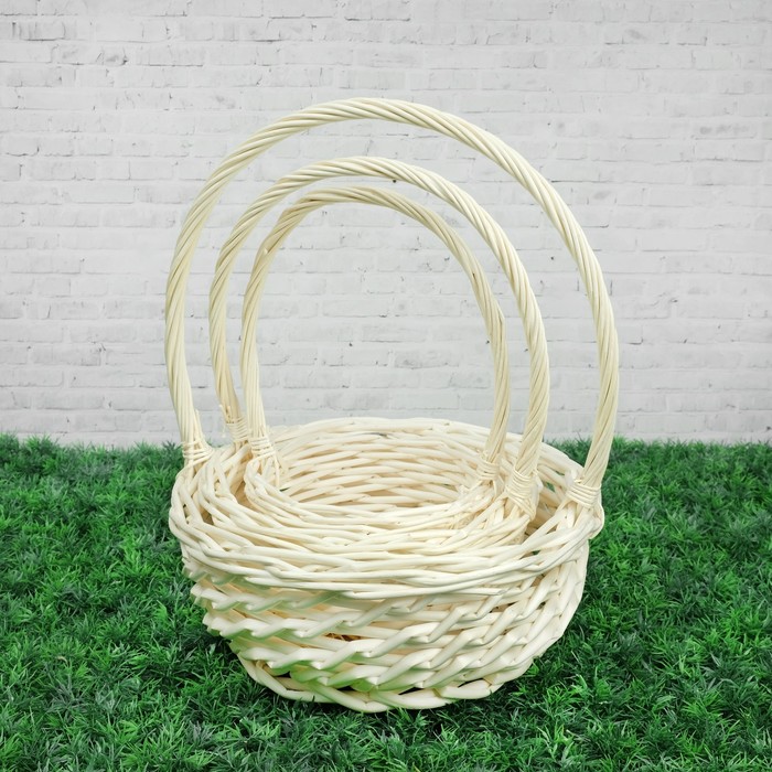 Набор корзин «Спираль», 3 шт, 29×13/35 см, 25×10/32 см, 21×8/29 см, ива