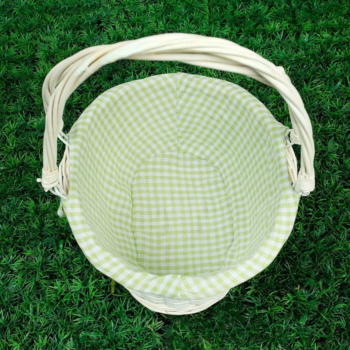 Корзина «Клеточка», 25×20×14/12/31 см, ива, ткань