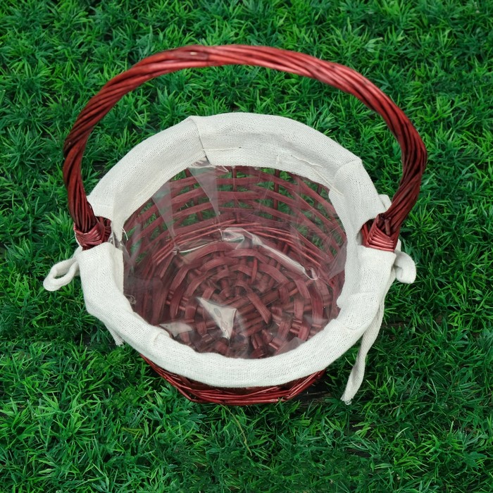 Корзина «Витая», 18×10/26 см, ива, ткань