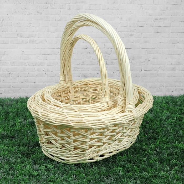 Набор корзин «Витой», 3 шт, 38×30×15/38 см, 33×25×13/33 см, 28×22×11/28 см, ива