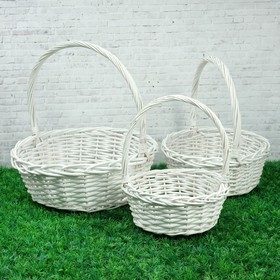 

Набор корзин «Коса», 3 шт, 39×14/40 см, 30×12/35 см, 25×10/30 см, ива