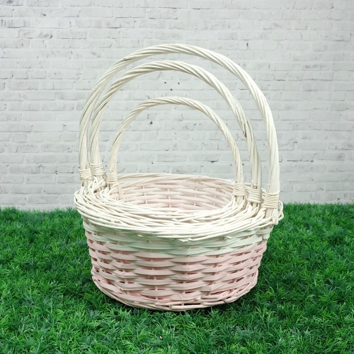 Набор корзин «Мечта», 3 шт, 30×12/32 см, 28×10/27 см, 22×10/24 см, ива