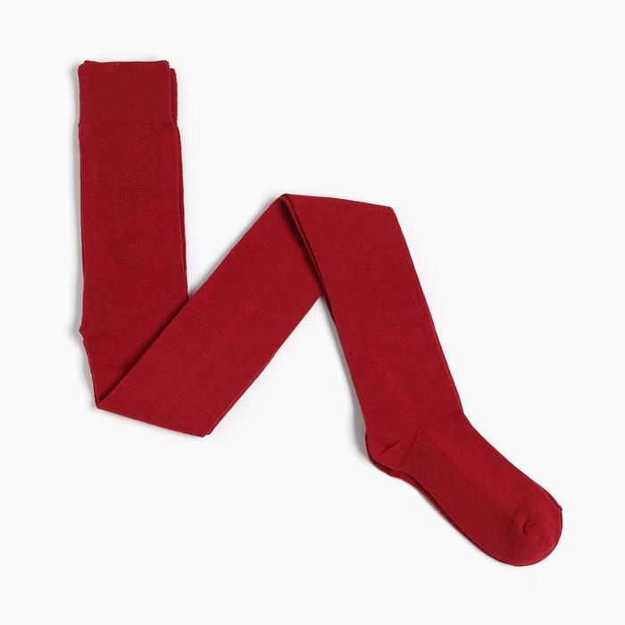 Колготки детские, цвет бордовый, рост 134-140