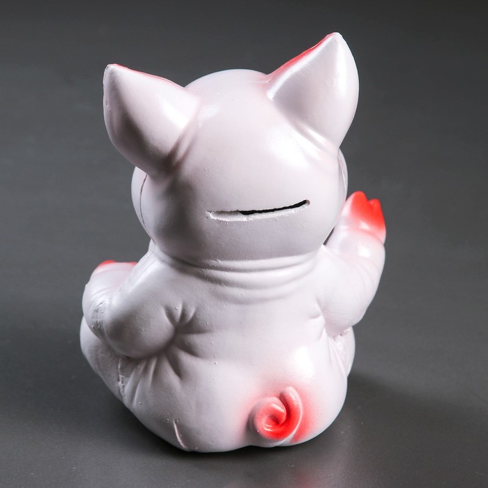 Копилка "Поросенок веселый" бело-розовый 18см