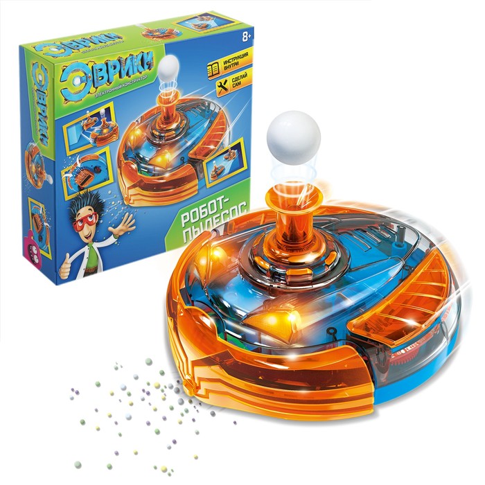 Электронный конструктор «Робот-пылесос», работает от батареек