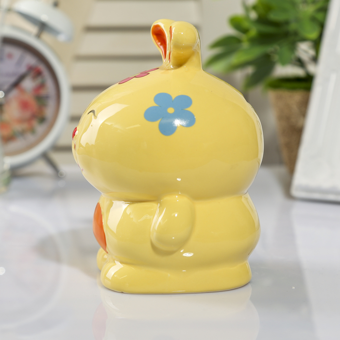 Копилка керамика "Зайка с цветочком" МИКС 12,6х10х9,5 см