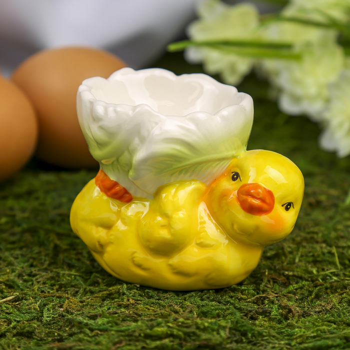 Сувенир керамика подставка под яйцо "Маленький цыплёнок" МИКС 6х9,5х5,3 см