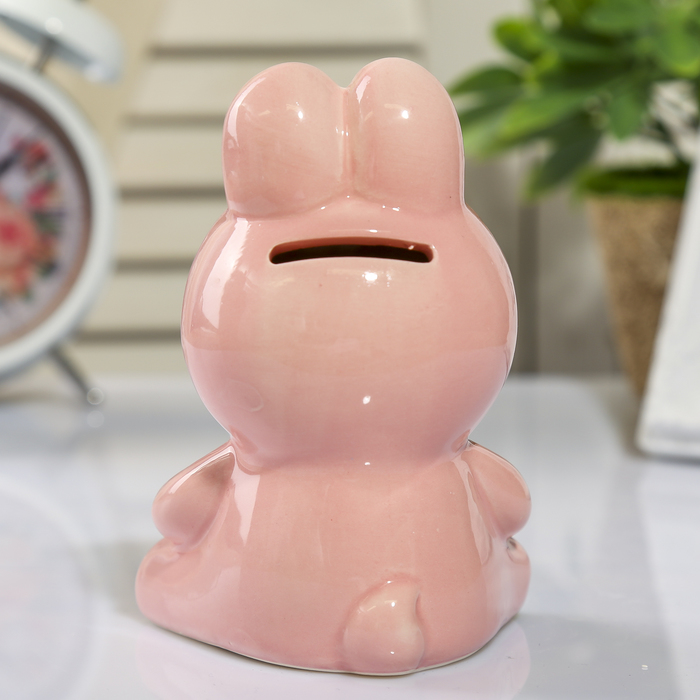 Копилка керамика "Зайчик, ушки в клеточку" МИКС 12,5х8,5х6,5 см