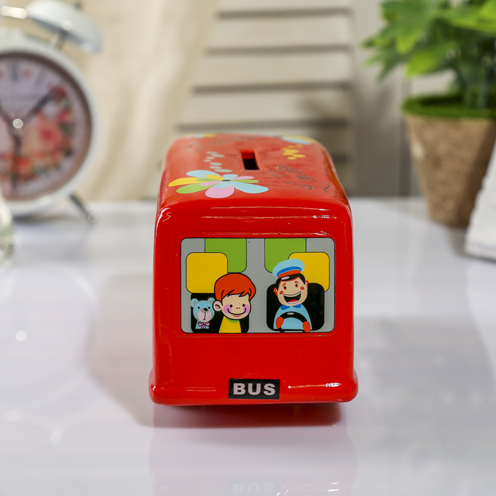 Копилка керамика "Двухъярусный автобус" МИКС 9х18х8 см