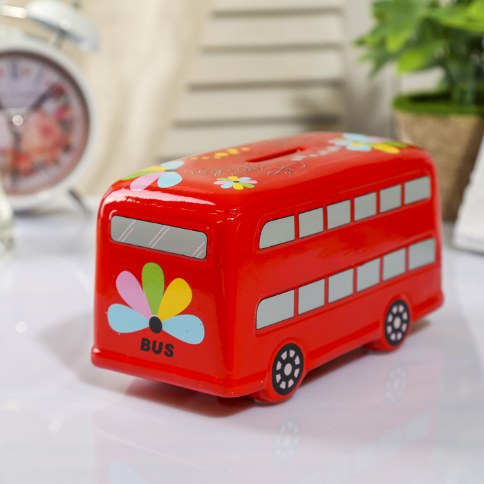 Копилка керамика "Двухъярусный автобус" МИКС 9х18х8 см