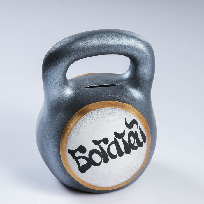 Копилка "Гиря" чёрная 23см