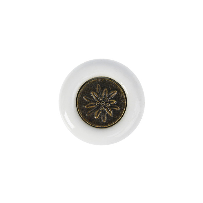 Ручка кнопка Ceramics 005-S, керамическая, белая