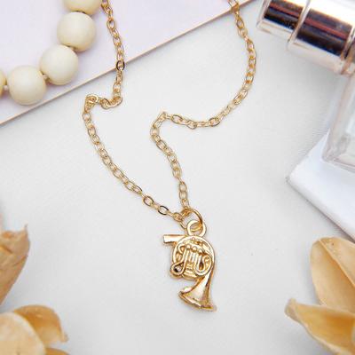 Кулон "Труба" валторна, цвет золото, 45 см