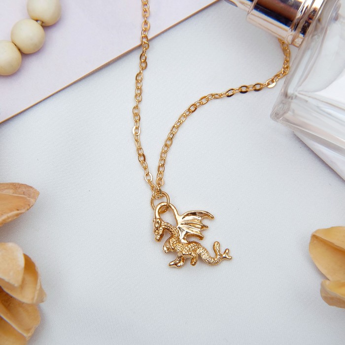Кулон "Дракон", цвет золото, 45 см