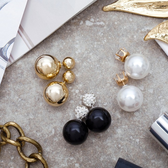 Серьги 3 пары "Диорис", цветные