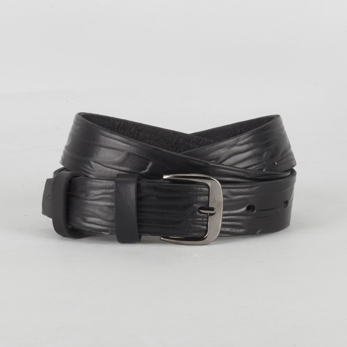 Ремень мужской, пряжка тёмный металл, цвет чёрный