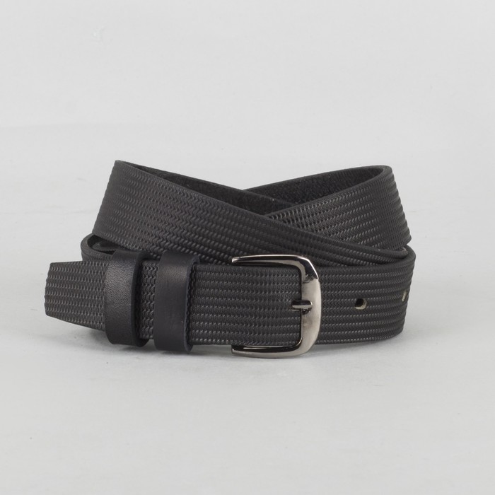 Ремень мужской, пряжка тёмный металл, цвет чёрный