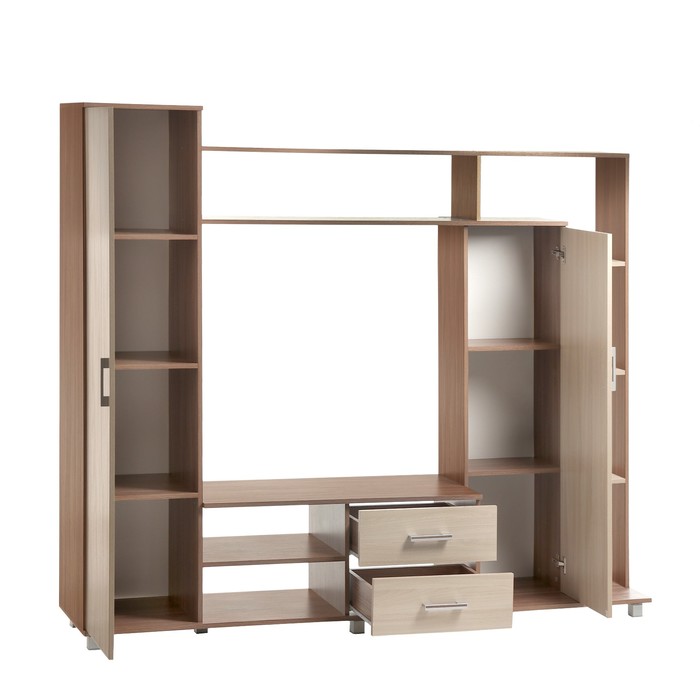 Гостиная Прага, 1800х2050х420, Ясень шимо светлый/Ясень шимо темный