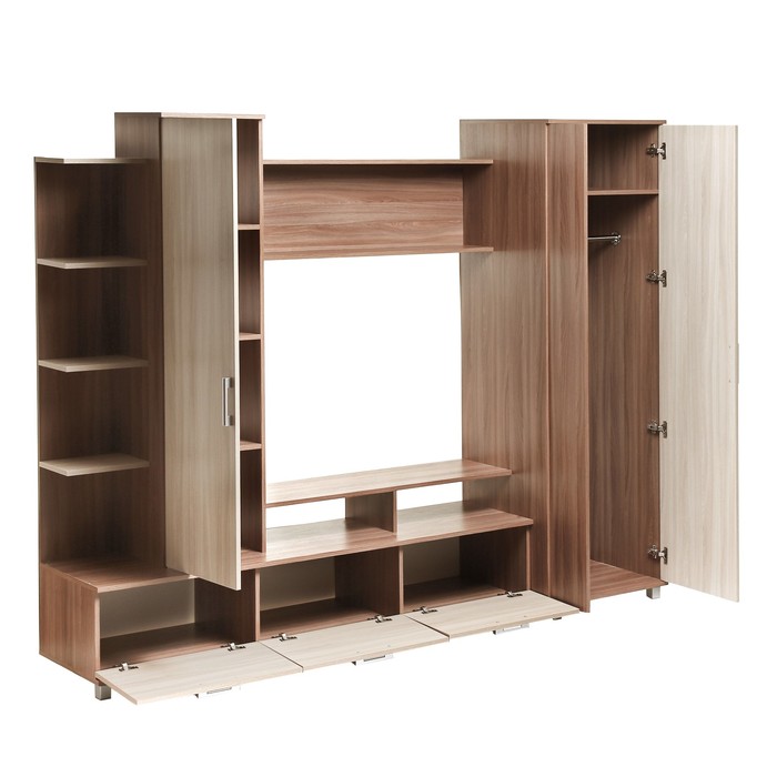 Гостиная Верона, 1850х2400х520, Ясень шимо светлый/Ясень шимо темный