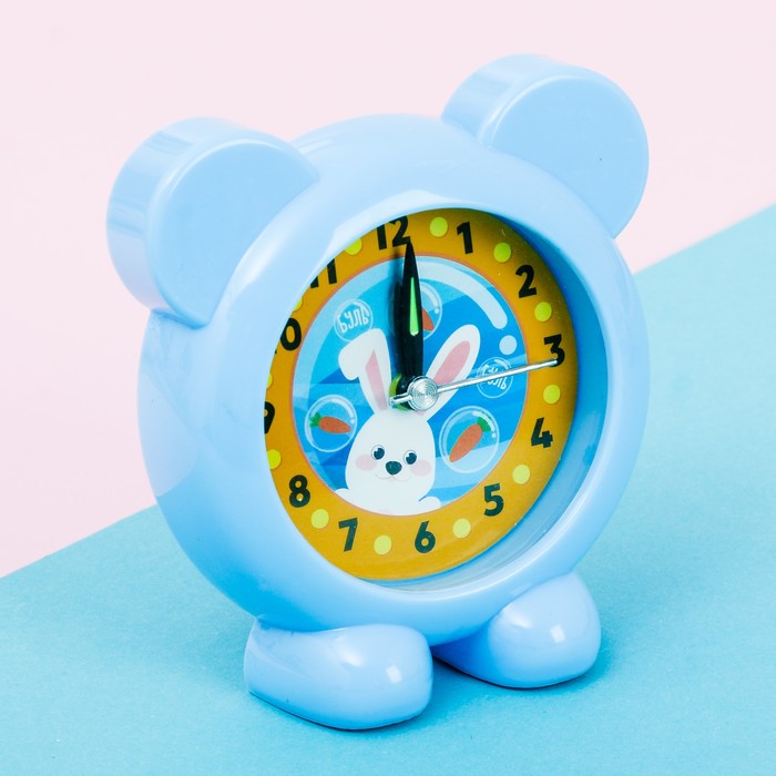 Набор будильник, мягкая игрушка "Заяц"