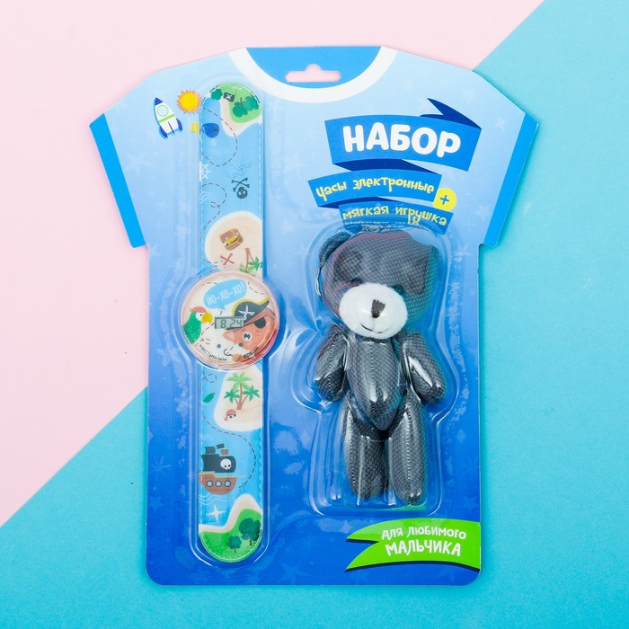 Набор часы наручные, игрушка "Пираты"