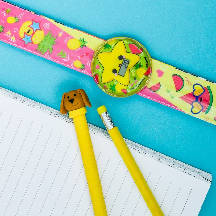 Набор часы наручные, ручка, карандаш "Фрукты"