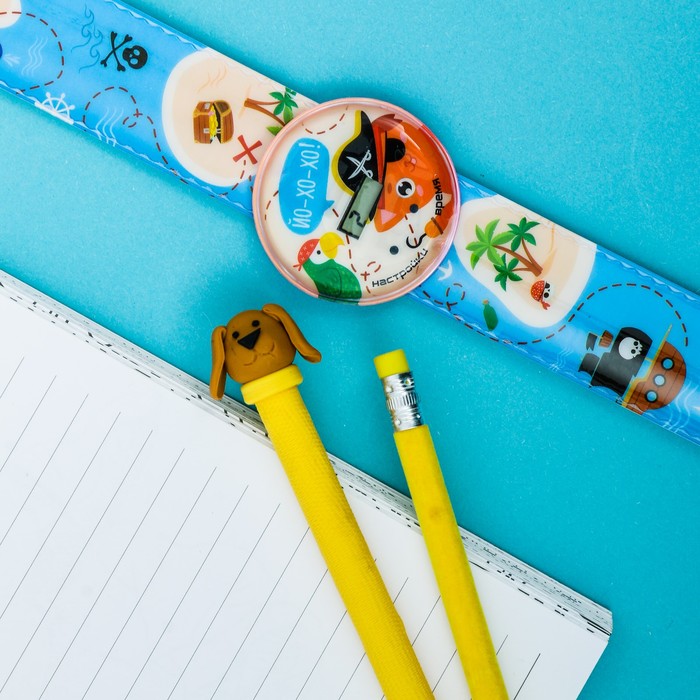 Набор часы наручные, ручка, карандаш "Пираты"