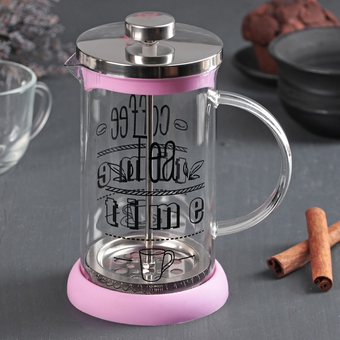 Френч-пресс 600 мл "Келли", цвет розовый