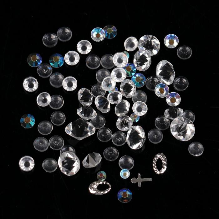 Ассорти декора для ногтей, 12 ячеек, цвет прозрачный