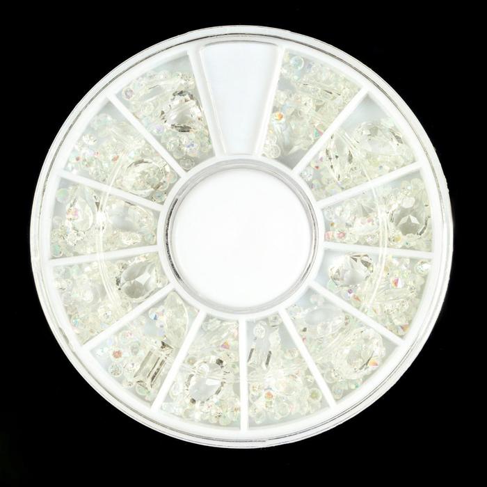 Ассорти декора для ногтей, 12 ячеек, цвет прозрачный