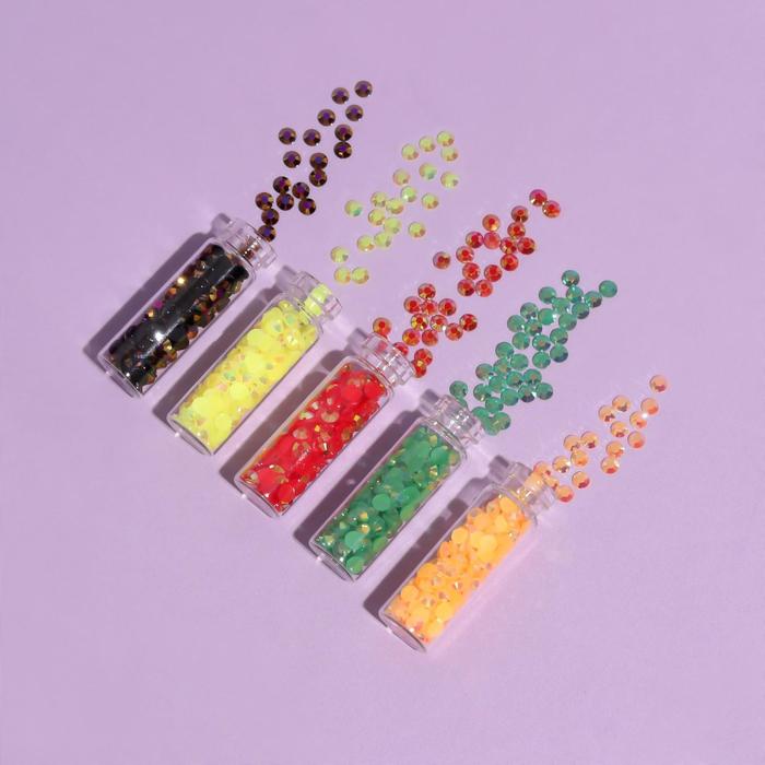 Стразы для ногтей, 12 бутылочек, цвет МИКС
