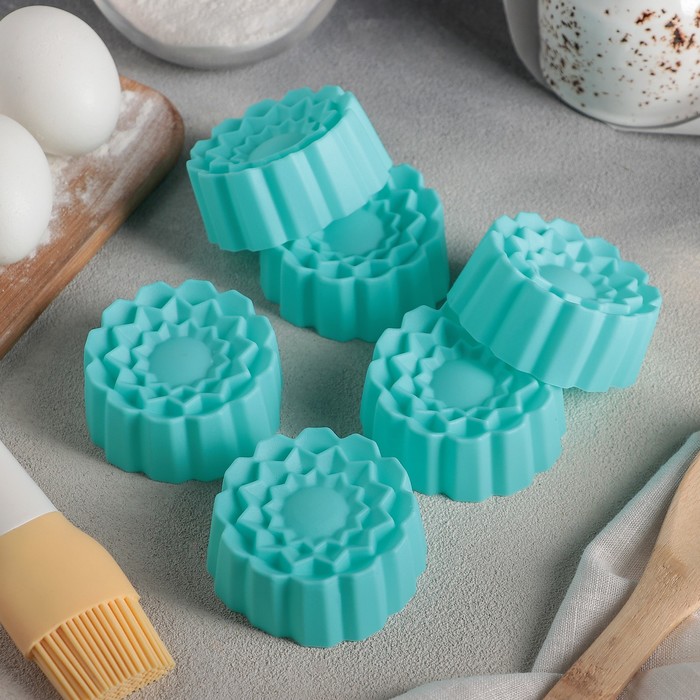 Набор форм для выпечки "Грани", 6 шт, цвета МИКС