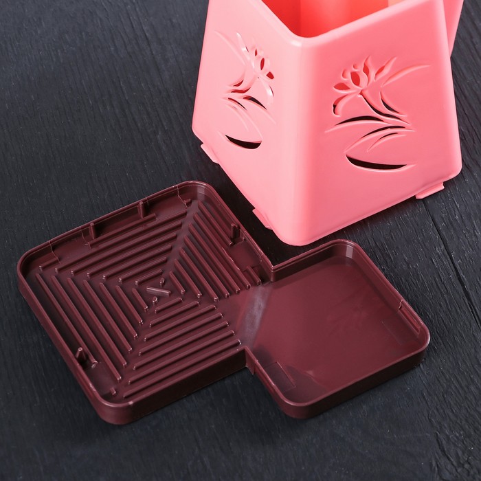 Сушилка для столовых приборов 2 отделения "Аленький цветочек" 15х11х16,5 см, цвета МИКС