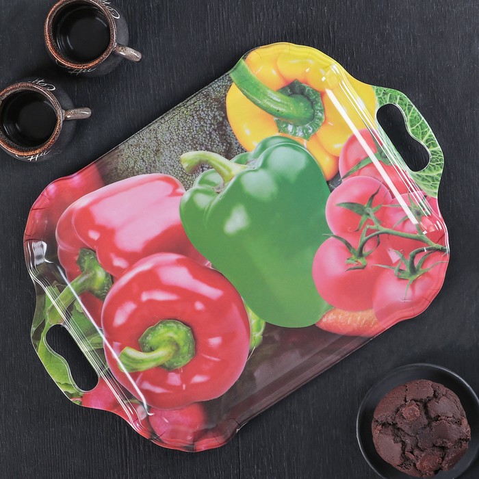 Поднос прямоугольный "Урожай", цвета МИКС