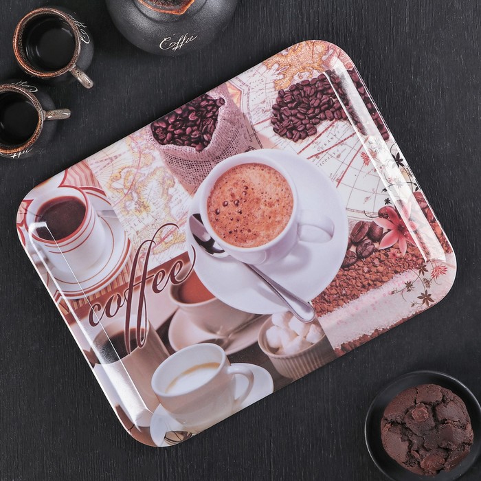 Поднос прямоугольный "Кофе брейк", цвета МИКС