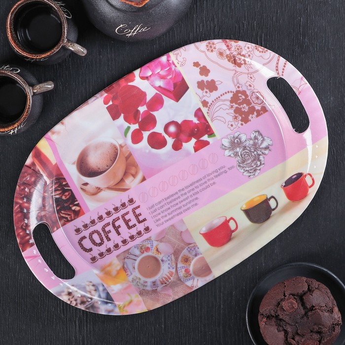 Поднос овальный "Цветочный художник", цвета МИКС