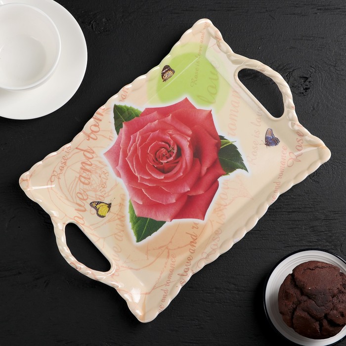 Поднос прямоугольный "Ботанический сад", цвета МИКС