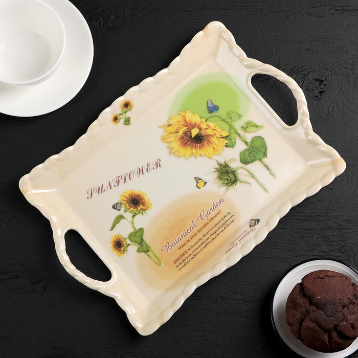 Поднос прямоугольный "Ботанический сад", цвета МИКС