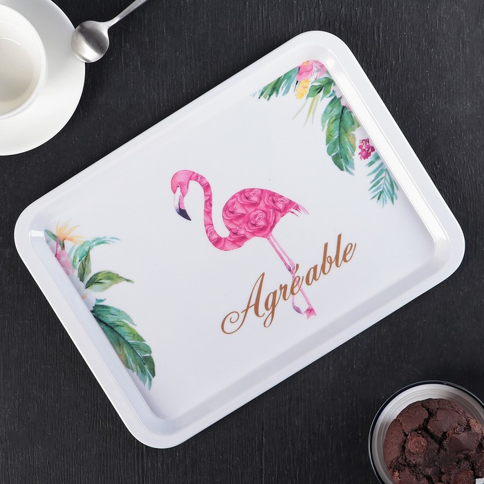 Поднос прямоугольный "Фламинго"