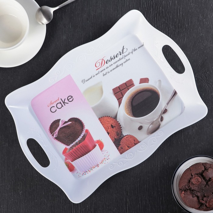 Поднос прямоугольный Cake, цвета МИКС