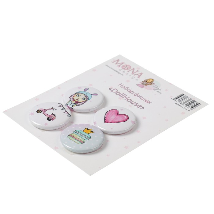 Набор фишек для скрапбукинга Dollhouse" 4 шт
