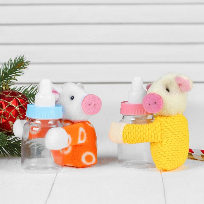 Конфетница "Поросёнок с бутылочкой" цвета МИКС, вместимость 50 г